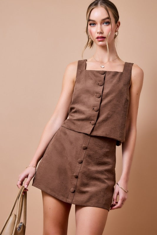 Suede Top and Skort Set